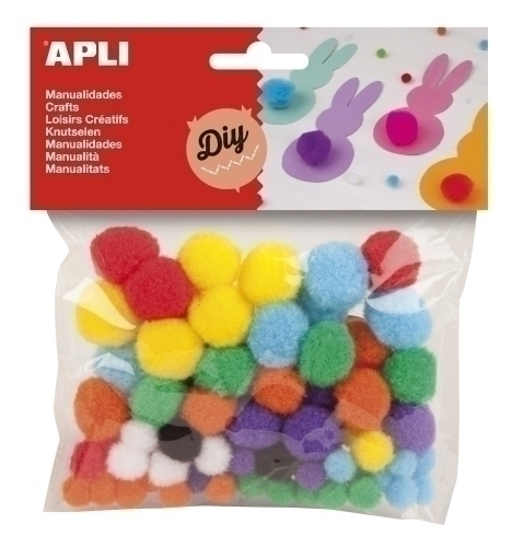 Pom Pom Apli Colores Surtidos Bolsa De 78