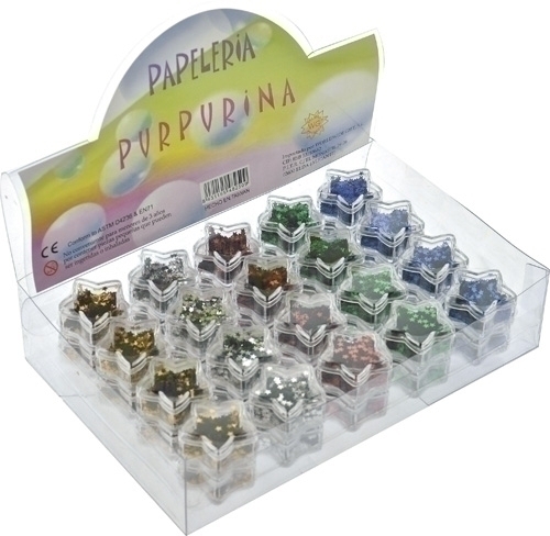 Purpurina Abaco Metalitzada Estrelles (Bot) 5 Colors Expositor De 40