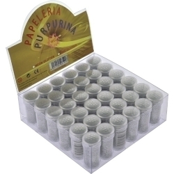 Purpurina Abaco (Bote) Plata Expositor De 36