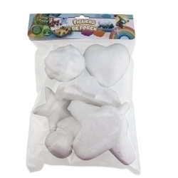 Figures Poliespan Assortiment Bossa 6 (Estrella, Cor, Gos, Avió, Cotxe, Pinya)