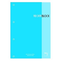 Recanvi Pacsa Xblock Encolat A4 80H 90G 4 Trepants Quadr.5X5 Turquesa (1 Color En Ratllat I Banda)
