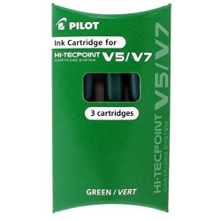 Recambio Pilot Roller V-5 Recargable Verde Blister De 3