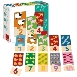 Puzle Goula Duo Puzle 1-10 20 Peces Fusta (10 Puzles/2 Peces) +2 Anys