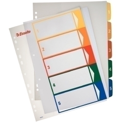 Indice Esselte Pp Numerico Imprimible A4+ Pestanyes 1- 5 11 Trepants