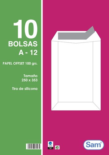 Sobre-Borsa Sam 250X353 Blanc 100G (Silicona) Paquet De 10