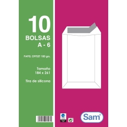 Sobre-Borsa Sam 184X261 Blanc 100G (Silicona) Paquet De 10