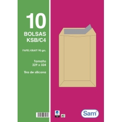 Sobre-Borsa Sam 229X324 Kraft 90G (Silicona) Paquet De 10