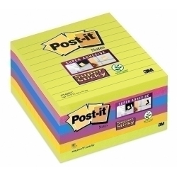 Taco Notas Post-It 675 Super Sticky Ultra 101X101 Con Lineas Pack De 6