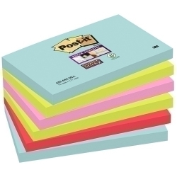 Tac Notes Post-It 655 Super Sticky 76X127 Colors Miami Pack De 6
