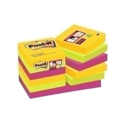 Tac Notes Post-It 622 Super Sticky 47,6X47,6 Colors Carnaval Pack De 12