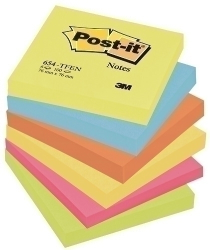 Tac Notes Post-It 654 76X76 Colors Energia Pack De 6