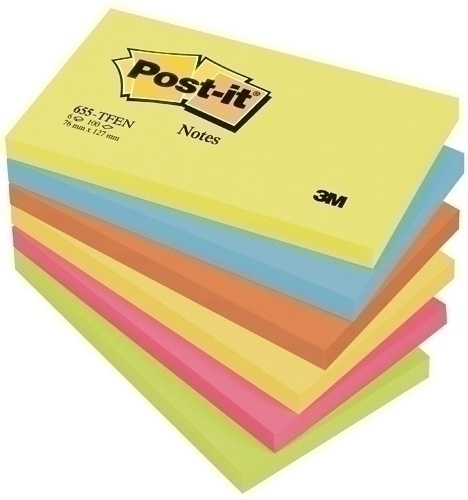 Tac Notes Post-It 655 76X127 Colors Energia Pack De 6