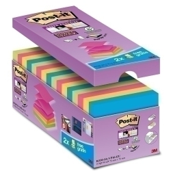 Notes Adhesives Post-It 90H Z Notas 76X76 (R330) Super Sticky Colors Assortits Pack De 16 (14+2)