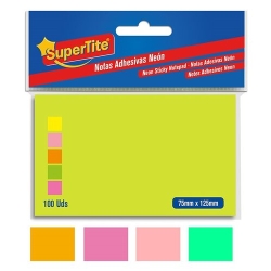 Tac Notes Supertite 75X125 Neon 100 Uds