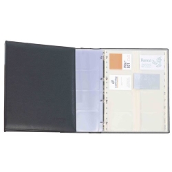 Targeter 4 Anelles Pardo Autograph Sim.Pell A4 20 Fundes I Sep.AZ 320 Targetes Negre