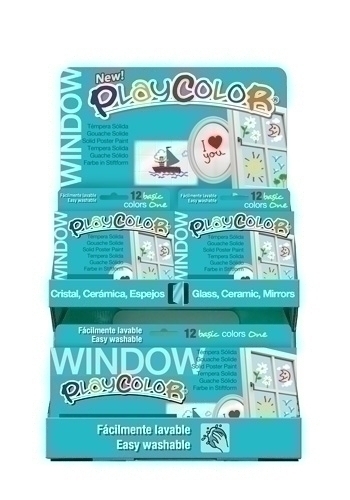 Tempera Instant Solida Playcolor One Window 10Gr. Expositor De 144 (12 Estoigs De 6 Colors I 6 Estoi