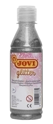 Tempera Jovi Liquida Glitter 250 Ml (Botella) Plata