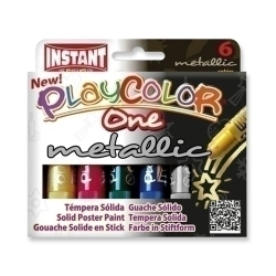 Tempera Solida Playcolor Metallic One 10Gr. Estoig De 6 Colors