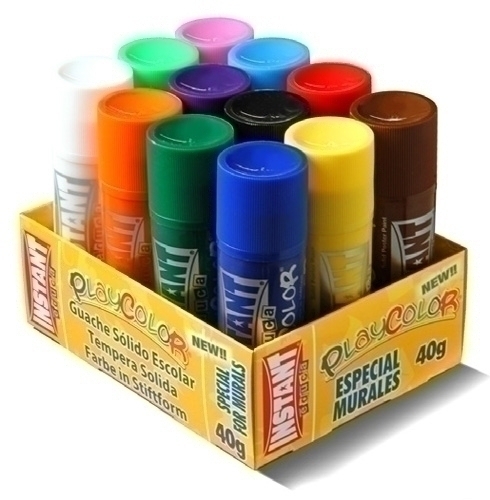 Tempera Solida Playcolor Mural 40Gr. Safata de 12 colors