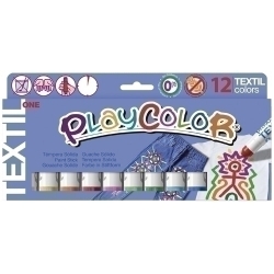 Tempera Solida Playcolor Tèxtil One 10Gr. Estoig De 12 Colors