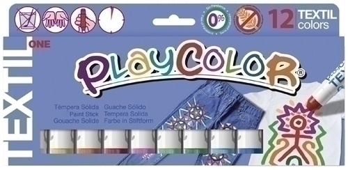 Tempera Solida Playcolor Tèxtil One 10Gr. Estoig De 12 Colors
