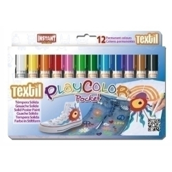 Tempera Instant Solida Playcolor Tèxtil Pocket 5Gr. Estoig De 12 Colors