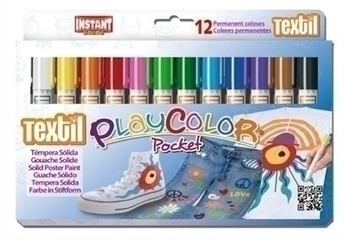 Tempera Instant Solida Playcolor Tèxtil Pocket 5Gr. Estoig De 12 Colors