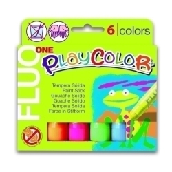 Tempera Solida Playcolor Fluo One 10Gr. Estoig De 6 Colors