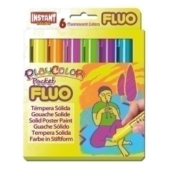 Tempera Solida Playcolor Fluo Pocket 5Gr. Estoig De 6 Colors