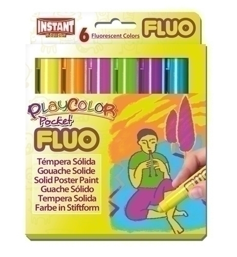 Tempera Solida Playcolor Fluo Pocket 5Gr. Estoig De 6 Colors