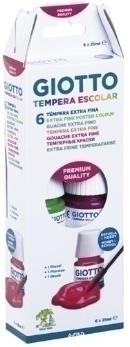Tempera Giotto Escolar 25 Ml (Botella) Estuche De 6