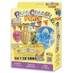 Tempera Instant Solida Playcolor Basic One Pack Party (Tempera+12 Globus + 10 Banderites + Corda + T