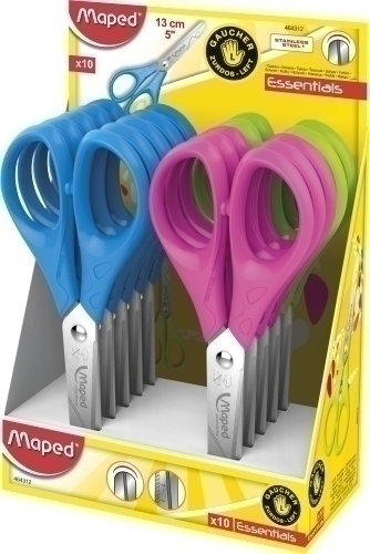 Tisores Escolars Maped Essential Per Esquerres 13 Cm. Expositor De 10