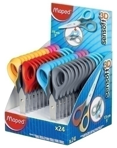Tisores Maped Sensoft 3D 13 Cm. Expositor De 24
