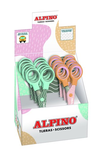 Tisores Escolars Alpino Pastel Expositor De 12