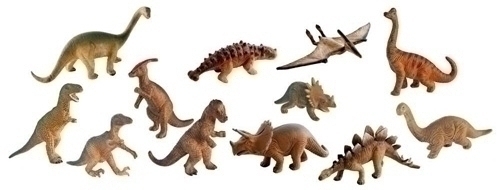 Bote Con Asa 12 Figuras Dinosaurios