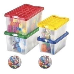 Caixa Emmagatzematge Faibo 9,2 Litres Apilable Amb Tapa Assortiment