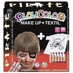 Pack Playcolor Maquillatge Make Up Basic Blister De 3 + Tempera Solida Tèxtil One Caixa De 6 Themati