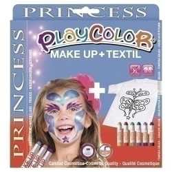 Pack Playcolor Maquillatge Make Up Basic Blister De 3 + Tempera Solida Tèxtil One Caixa De 6 Themati