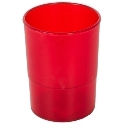 Porta Llapis Plastic Rodó Traslluït Roig