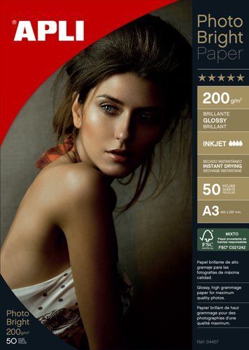 Paper Inkjet Apli Foto A3 200G 50H Bright