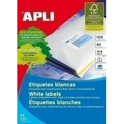 Etiquetes Adh.Impr.Apli A4 Blanca C.Rectes Caixa 100H 52,5X29,7 Mm 4.000 Uts.(01286)