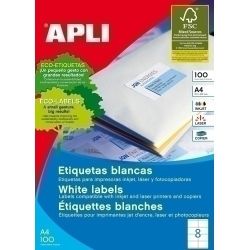 Etiquetes Adh.Impr.Apli A4 Blanca C.Rectes Caixa 100H 105X 70 Mm 800 Uts.(01292)