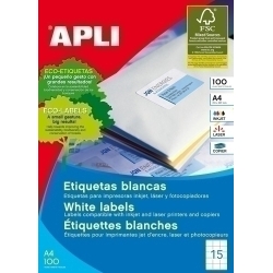 Etiquetes Adh.Impr.Apli A4 Blanca C.Rectes Caixa 100H 70X50,8 Mm 1.500 Uts.(01295)