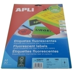 Etiquetes Adh.Impr.Apli A4 Fluor Verd Ls-Cp C.Romos Blister 20H 99,1X67,7 Mm 160 Uts.(02877)