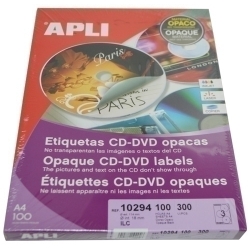 Etiquetes Adh.Impr.Apli A4 Multimed.Cd-Dvd Mega Caixa 100H Dors Opac Ø Ext.114 I Int.18 Mm 300 Uts.(