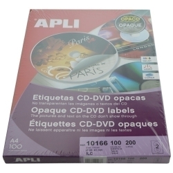 Etiquetes Adh.Impr.Apli A4 Multimed.Cd-Dvd Classica Caixa 100H Dors Opac Ø Ext.114 I Int.41 Mm 200 U