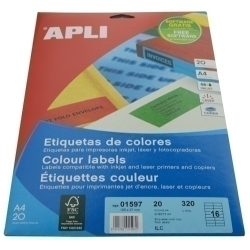 Etiquetes Adh.Impr.Apli A4 Color Vermell C.Rectes Blister 20H 105X37 Mm 320 Uts.(01597)