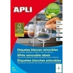 Etiquetes Adh.Impr.Apli A4 Blanca C.Rectes Removible Caixa 100H 105X148 Mm 400 Uts.(03058)