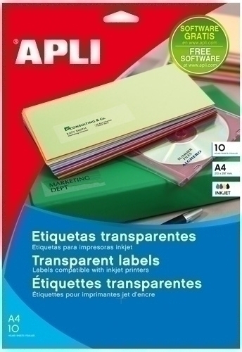 Etiquetes Adh.Impr.Apli A4 Polyester Transluc.Mate Ls-Cp Caixa 100H 210X297 Mm C.Rectes 100 Uts.(119